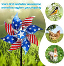 Hausse 10 Pack Reflective Pinwheels Patriotic Decorations, American Flag on Stick Wind Spinner with Stake for Independence Day, Memorial Day July of 4th Party Supplies, Scare Birds Repellent Devices by CozyNest Decor