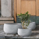 Kante 19.6",15.7",11.8" Dia Round Concrete Planters Set of 3, Cement Plant Pots with Drainage Hole and Rubber Plug for Outdoor Indoor Garden Home, Modern Curvaceous Design, Gray by GreenHaven Gardens