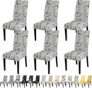 JQinHome Pattern Chair Covers for Dining Room Set of 6, High Stretch Removable Washable Parsons Chair Slipcover for Home Party Hotel Wedding Ceremony (6PCS, Lotus Gray) by CozyNest Decor