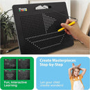 PicassoTiles Magnetic Drawing Board 748 Beads Pad Large 12x10 Inch STEM Writing Toy Reusable Erasable Educational Tablet for Toddlers Kids Age 3 Plus Magnet Learning Tool Brain Development PTB01BLK by TinyTreasures Baby Boutique