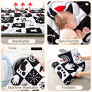 Baby Play Mats for Floor, 71”x59” Upgraded Thickness & Larger Super Soft Playmat for Babies and Toddlers, Foldable Washable, Upgrade Anti-Slip Crawling Mat for Playpen(High Contrast) by TinyTreasures Baby Boutique