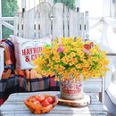 ‌20 Bundles Artificial Flowers for Outdoors‌ with 6 Faux Butterflies, UV Resistant ‌Fake Flowers‌ with Eucalyptus Leaves, ‌Artificial Plants Outdoor‌ for Patio Garden Porch Home Decor (Yellow) by CozyNest Decor
