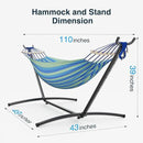 Double Hammock, Heavy Duty Portable, 500 lb Weight Capacity, Perfect for Both Indoors and Outdoors, 2 Person Hammock with Carrying Bag, Wide Blue by GreenHaven Gardens