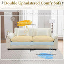 URRED Modular Sectional Sofa Comfy Cloud Couch, Modern Chenille Sofa Sleeper Deep Seat Couches with Ottoman/Pillows for Living Room (White, 82.6'') by CozyNest Decor