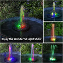 Solar Fountain, Powered Water 4W Pump for Bird Bath with LED Lights, 7 Nozzle and Fixer Hummingbird Garden, Pond, Pool, Fish Tank, , Black by GreenHaven Gardens