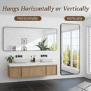 Bathroom Mirror 72" x 30", Large Rectangle Wall Mirror, Black Metal Frame Wall Mounted Mirrors for Bathroom, Vanity, Bedroom, Entryway Decor(Horizontal/Vertical) by CozyNest Decor