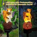 QH & Garden 2-Pack Squirrel and Turtle Garden Statues Decor，LED Waterproof Animals Lights for Garden, Balcony, Yard, Lawn, Pathway, Walkway - Garden Solar Powered Outdoor Decor by GreenHaven Gardens