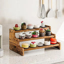 KLM 3-Tier Spice Rack, 13.8 Inch Wood Step Shelf Countertop Spice Storage Holder, Kitchen Pantry Cabinet Organizer Cupboard for Spice Bottles, Jars, Seasonings, Baking Supplies,Bathroom Organizer by CozyNest Decor