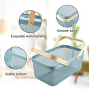 Portable Garden Harvest Basket-Mesh Design Natural Bamboo Handle Wire Storage Baskets,Mesh Basket with Handle Organize Items Reduce Space Occupation,Suitable for Kitchen,Garden,Picnic(Blue) by GreenHaven Gardens
