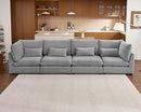 Oversized Modular Sofa, Extra Deep Cloud Chenille Sectional Couch with Ottoman Chaise, Fluffy Chenille 4 Seater Sofa for Living Room, Villa (Basic 4 Seater, Chenille Grey) by CozyNest Decor