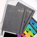 2024-2025 Planner - 2025 Planner Weekly and Monthly, Jul. 2024 - Jun. 2025, 8.5" x 11", Leather Cover Planner with Thick Paper, Back Pocket with Notes Pages - Grey by TinyTreasures Baby Boutique