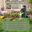 Galvanized Raised Garden Bed - 4x2x1.4FT Metal Planter Boxes Outdoor | Oval Steel Raised Bed Kit for Gardening with Protective Tape, Gloves for Vegetables, Flower, Herb (Green) by GreenHaven Gardens