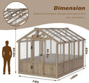 6x10 FT Green House for Outdoor, 6MM Thick Polycarbonate Panel Wooden Walk-in Greenhouse Kit with Lockable Door and Adjustable Roof Vent, Backyard Garden, Light Mocha Brown by GreenHaven Gardens
