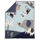 Lambs & Ivy Jungle Party 3-Piece Elephant/Monkey Baby Crib Bedding Set by TinyTreasures Baby Boutique