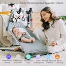 Car Seat Toys, High Contrast Black and White Toy for Infants 0-3 6 12 Months, Musical Black Fox Carseat Toys Stroller Toy for Babies Newborns by TinyTreasures Baby Boutique