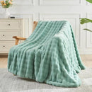 NEWCOSPLAY Faux Fur Throw Blanket Sage Green Bubble Blanket Thick Warm Soft for Couch Sofa Bed 550GSM (New Sage Green, Throw(50"x60")) by CozyNest Decor