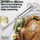 Meat Injector Syringe 2-oz Marinade Flavor Barrel 304 Stainless Steel with 3 Marinade Needles for BBQ Grill Smoker, Turkey, Fish, Brisket, Paper Silicone Brush and Instruction Included by Kendane by GreenHaven Gardens