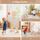 Costzon 3 in 1 Toddler Basketball Hoop, Height Adjustable Kids Sports Center w/Foldable Basketball, Soccer & Golf Game, Indoor Outdoor Activity Playset w/Foldable Rim, Gift for Children Baby Infant by TinyTreasures Baby Boutique