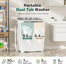 Greenvelly Portable Washing Machine, 16 Lbs Compact Mini Washer and Dryer Combo, Semi-automatic Twin Tub Washer with Drain Pump for Dorms, Apartments, RVs (Grey) by CozyNest Decor