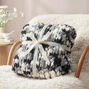 Amélie Home Chunky Knit Throw Blanket for Couch, Soft Chenille Crochet Blanket for Sofa, 50"x60", Space-Dyed Black by CozyNest Decor
