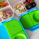 b.box Snack Box for Kids & Toddlers: 2 Compartment Snack Containers, Mini Bento Box, Lunch Box. Leak Proof, BPA free, Dishwasher safe. School Supplies. Ages 4 months+ (Blue Slate, 12oz capacity) by TinyTreasures Baby Boutique