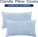 CaliTime Throw Pillow Covers Decorative 12 X 20 Inches Pack of 2 Cozy Chenille Cushion Cases for Couch Sofa Bed Living Room Home Baby Blue by CozyNest Decor