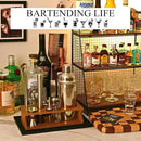 Bartender Kit Cocktail Shaker Set with Stand Bar Tool Bar Set for Drink Mixing Home Bartending Kit 17-Piece Bar Cart Accessories: Martini Shaker, Mixer Spoon, Jigger, Muddler, Strainer & Recipes Gifts by CozyNest Decor