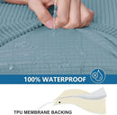 hyha Waterproof Sectional Couch Covers, Non Slip Sofa Couch Cushion Covers L Shape, Thick Stretch Jacquard Fabric, Washable Sofa Slipcovers with Elastic Bottom (1 Piece for Chaise, Lake Blue) by CozyNest Decor