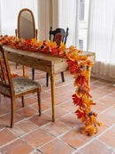 MISSPIN Fall Decor - Fall Garland - 6FT Autumn Maples Leaf Garland for Autumn Decor Hanging Vine for Halloween Thanksgiving Decor Home Wedding Fireplace Party Christmas(Orange) by CozyNest Decor