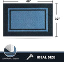 PURRUGS Dirt Trapping Door Mat 32" x 48", Non-Slip/Skid Machine Washable Entryway Rug, Shoes Scraper, Area Rug, Super Absorbent Welcome Mat for Muddy Wet Shoes and Paws, Light Blue & Navy by CozyNest Decor