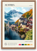 StudioUBILA Austria Wall Art Poster, Decorative Cityscape Landscape Art Prints, Home Decor Wall Art Print for Bedroom Living Room Kitchen Decorations, Unframed by CozyNest Decor