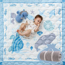 Momcozy Baby Play Mat for Floor, 50x50 Thickened Playpen Mat, Playmate for Baby Tummy Time, Waterproof & Non-Slip, Foldable Outdoor Mat with Carrying Handle, Ocean Theam by TinyTreasures Baby Boutique