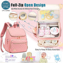 Weitars Diaper Bag Backpack Large Baby Diaper Bag with Changing Pad Travel Diaper Backpack,Baby Bag for Boys Girls,Stroller Straps,5 Insulated Pockets (Pink) by TinyTreasures Baby Boutique
