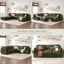 mopio Oversized Modular Sectional Sofa with Fully Removable Covers and Storage, Convertible U, L-Shaped and Sleeper Sectional, Modern Couches with Ottoman Chaise (Olive Green Velvet, 7 Seats, U) by CozyNest Decor