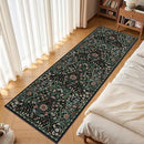 2x6 Washable Runner Rug,Black Floral Boho Area Rug for Hallway,Low-Pile Non-Slip Stain Resistant Carpet for Kitchen, Bedside,Laundry Room,Entryway by TinyTreasures Baby Boutique