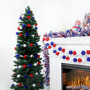 TBD Decor 3pk 4th of July Decorations Patriotic Red White Blue Pom Pom Garland 20FT 4cm Large Felt Ball Garland for Independence Day,Party Home Supplies Decorations by CozyNest Decor