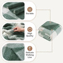 LURKA Checkered Sherpa Fleece Twin-Size Bed Blanket - Extra Thick and Warm Winter Soft Fuzzy Plush Blanket for Couches, Beds & Pets, Sage, 60x80 Inches by CozyNest Decor