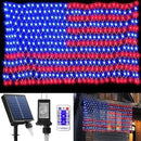 Solar American Flag Lights, Independence Day Decorations 2-in-1 Solar Powered & Plug in US Flag Lights 420 LED 8 Modes Waterproof Flag Lights for July 4th Independence Day, Garden, Yard Decorations by GreenHaven Gardens
