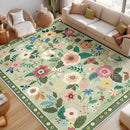 Floral 8x10 Area Rug Machine Washable Soft Print Boho Carpet Non Slip Doormat Low Pile Flower Area Rugs for Living Room Bedroom Nursery Kitchen Dining Room Indoor-Light Green by TinyTreasures Baby Boutique