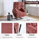 Dual Motor Power Lift Recliner Chair with Massage and Heat for Elderly People, Infinite Position, Burgundy Recliner Chair, Chenille Fabric Lift Chair by CozyNest Decor