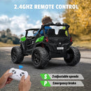 24V 2 Seater Ride on Car Truck, 4x200W, EVA Tires, Remote Control, 4WD/2WD, Rainbow Lights, Shock Absorbers, Bluetooth, Ride On UTV Toy for Kids Ages 3-8, Green by TinyTreasures Baby Boutique