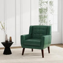 UIXE Faux Leather Accent Chair, Modern Arm Club Chair Upholstered Armchair for Living Room, Comfy Single Sofa Seats Button Tufted Reading Seating, Green by CozyNest Decor