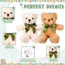 HyDren 12 Pack Bear Stuffed Animals 10 Inch Operation Christmas Bulk Items Small Bear Party Favors Plush Toys for Baby Shower Centerpiece Christmas Birthday Gifts(White, Light Brown, Dark Brown) by TinyTreasures Baby Boutique