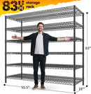 REIBII 83"H Storage Shelves 3840LBS Metal Shelving Unit Garage Shelving Heavy Duty 6 Tier Commercial Adjustable Wire Shelving for Storage Rack for Pantry, Garage, Kitchen, 83"H x 55.5"W x 18"D, 2PCS by GreenHaven Gardens