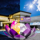 Solar Light Outdoor(2Pack), Art Crackle Globe Glass Lotus Decoration, Solar LED Waterproof Purple Metal Flower Lights for Patio,Lawn,Walkway,Tabletop by GreenHaven Gardens