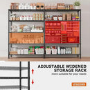 REIBII 1600LBS Storage Shelves Metal Shelving 5 Tier Wire Shelving Unit, 69.8" W Pantry Shelves Kitchen Shelves Adjustable Wire Shelf for Garage Storage Shelves, 69.8" Wx15.8 Dx72.4 H, Black by CozyNest Decor