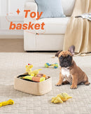 KALLAX Small Woven Basket, 12 x 8 x 4.5 Inches, Storage Basket for Organizing, Cute Small Rope Shelf Closet Cube Storage Bins Baskets for Shelves, Dog Toy Gift Baskets Empty, 3 Packs, Beige by TinyTreasures Baby Boutique