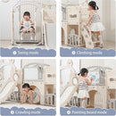 Toddler Outdoor Climber Playset with Basketball for Kids Ages 1 to 3 Years Slide and Swing Set 12 in 1 Playground Indoor Slide for Kids Durable Ecofriendly Plastic Backyard Playset White by TinyTreasures Baby Boutique