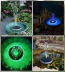 Solar Fountain Matte Panel with 4000 mAH Battery, 4W Bird Bath Fountains Solar Power with 8 Nozzles, Floating Solar Fountain Pump for Bird Bath, Garden, Pond, Outdoor (Color Change) by GreenHaven Gardens