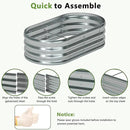 4x2x1ft(2 Pack) Oval Galvanized Raised Garden Bed,Outdoor Planter Box Metal Patio Kit Planting Bed for Vegetables Flowers and Succulents by GreenHaven Gardens